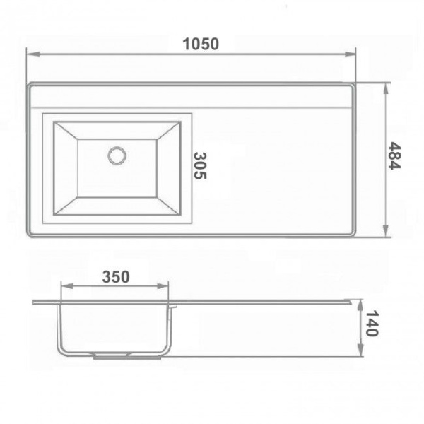 Мебельная раковина Санмарко Gamma Лайт 105 см 00-00001119