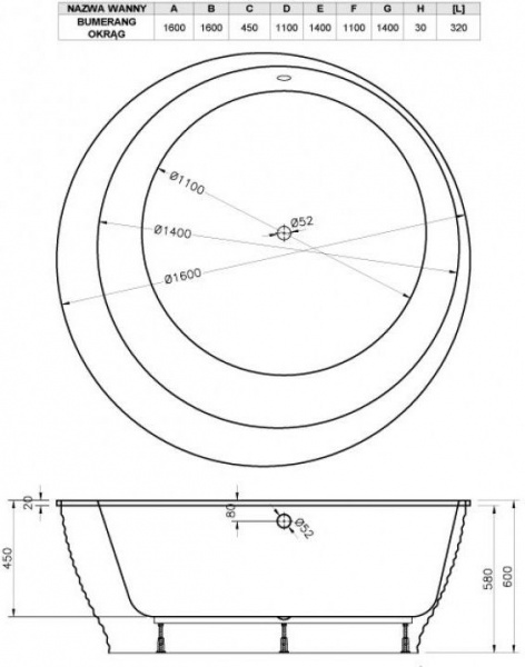 Ванна акриловая 160x160 Vayer Boomerang Гл000010857 без панели Ванна акриловая 160x160 Vayer Boomerang Гл000010857 без панели