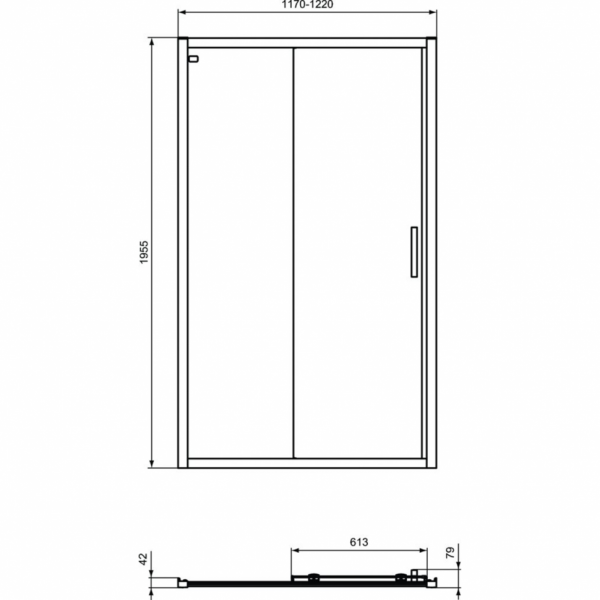 Сдвижная дверь в нишу 120 см Ideal Standard CONNECT 2 Sliding door K9277V3 Сдвижная дверь в нишу 120 см Ideal Standard CONNECT 2 Sliding door K9277V3