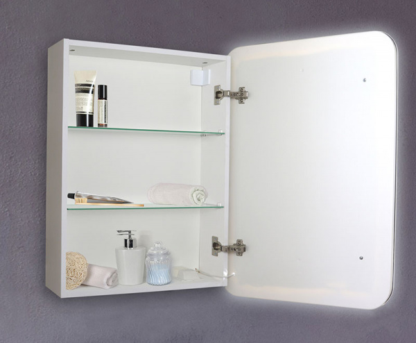 Зеркало-шкаф 60 см с LED подсветкой Silver Mirrors Фиджи 50 левый/правый LED-00002364 Зеркало-шкаф 60 см с LED подсветкой Silver Mirrors Фиджи 50 левый/правый LED-00002364