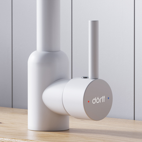 Смеситель для кухонной мойки Dorff Logic D3007033 белый матовый