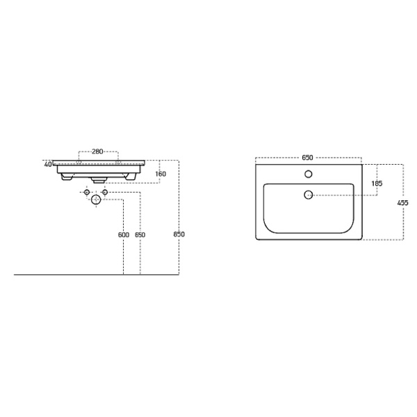 Мебельная раковина Sanovit Soft 65 см 13065-KL накладная белая