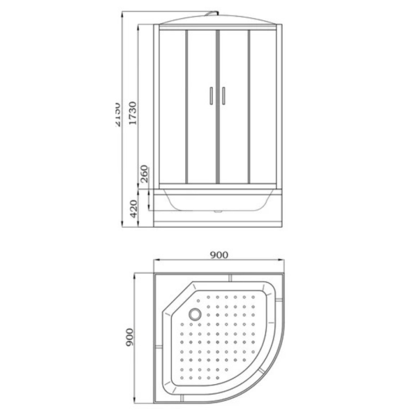 Душевая кабина 90x90x215 PARLY Classic EC921 Душевая кабина 90x90x215 PARLY Classic EC921