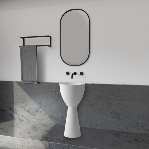 Раковина напольная Abber Stein 45 см AS2507 белая матовая