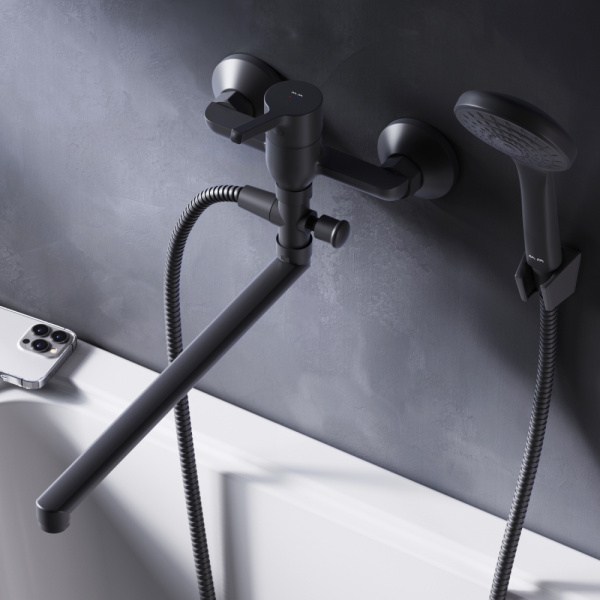 Смеситель для ванны Am.Pm X-Joy S F85B90122 черный матовый