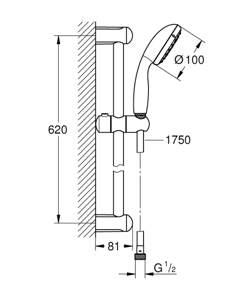 Душевой набор  Grohe Tempesta new 27924001 хром Душевой набор  Grohe Tempesta new 27924001 хром