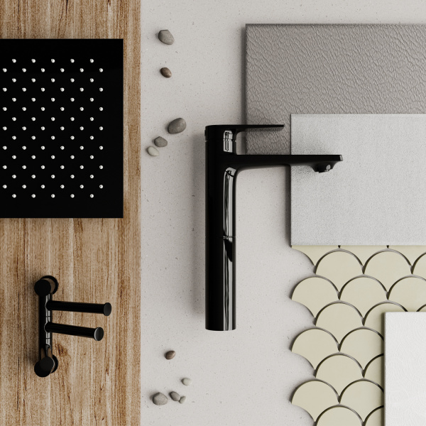 Смеситель для раковины WasserKRAFT Glan 6603H черный глянцевый