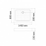 Душевой поддон акриловый 80x140 BandHours Rectangular 814-Tray 240221300 Душевой поддон акриловый 80x140 BandHours Rectangular 814-Tray 240221300