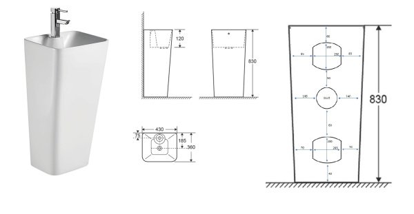 Раковина Ceruttispa Dorris CT7830 напольная