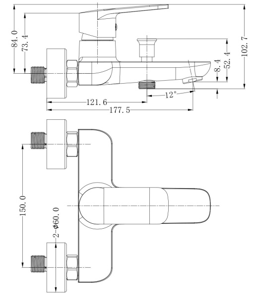 Смеситель для ванны Esko Mexico MX 54 хром