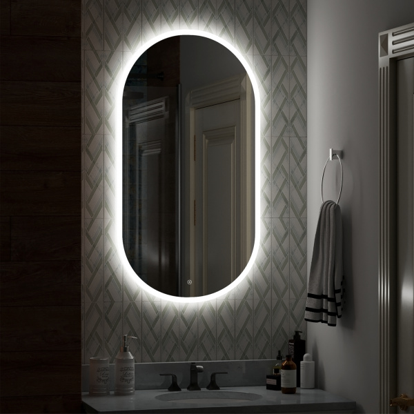 Зеркало с подсветкой и сенсорным выключателем Континент Delight 55x100 Зеркало с подсветкой и сенсорным выключателем Континент Delight 55x100