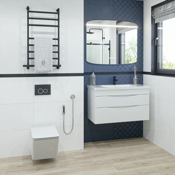 Тумба под раковину Caprigo Lento 100 см 36214-SF027 подвесная белая