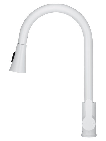 Смеситель для кухонной мойки Wonzon & Woghand WW-121E201L-MW белый матовый