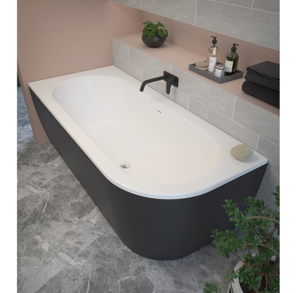 Ванна акриловая Cezares Slim 180x80 L SLIM CORNER-180-80-60-L-NERO-SET