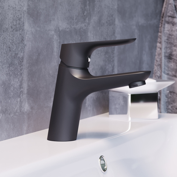 Смеситель для раковины Damixa Jupiter черный глянцевый