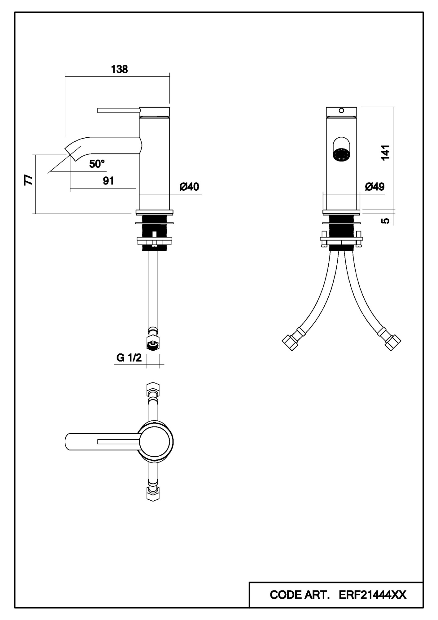 Смеситель для раковины Abelsberg Fluida ERF22001CH хром глянцевый