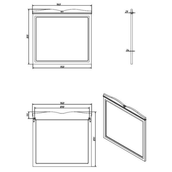 Зеркало Caprigo Борго 100 см 33432-B231 Зеркало Caprigo Борго 100 см 33432-B231