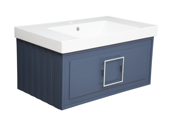 Тумба под раковину La Fenice Cubo Blu Grigio синяя 80 FNC-01-CUB-BG-80 Тумба под раковину La Fenice Cubo Blu Grigio синяя 80 FNC-01-CUB-BG-80