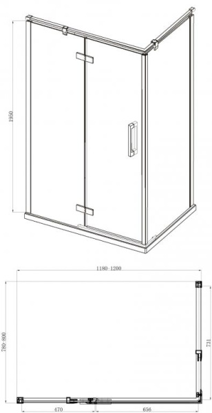 Душевой уголок 120х80х195 Bravat Blackline BS120.3112AB Душевой уголок 120х80х195 Bravat Blackline BS120.3112AB
