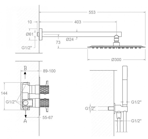 Смеситель встраиваемый Ramonsoler Odisea - Joya K5987022 хром