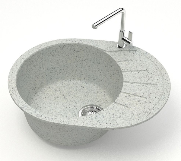 Кухонная мойка AZARIO Light 575х440х215 искусственный мрамор цвет Светло серый CS00079923 Кухонная мойка AZARIO Light 575х440х215 искусственный мрамор цвет Светло серый CS00079923