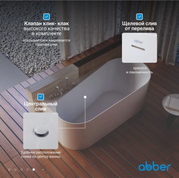 Ванна акриловая Abber AB9496-1.7 L белая