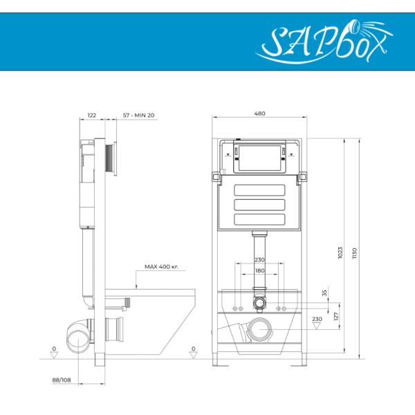 Инсталляция Sapbox 310.480.01.01 для унитазов