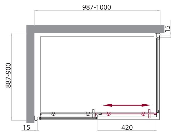 Душевой уголок 90x100 см BelBagno UNO Uno-ah-1-100/90-c-cr хром Душевой уголок 90x100 см BelBagno UNO Uno-ah-1-100/90-c-cr хром