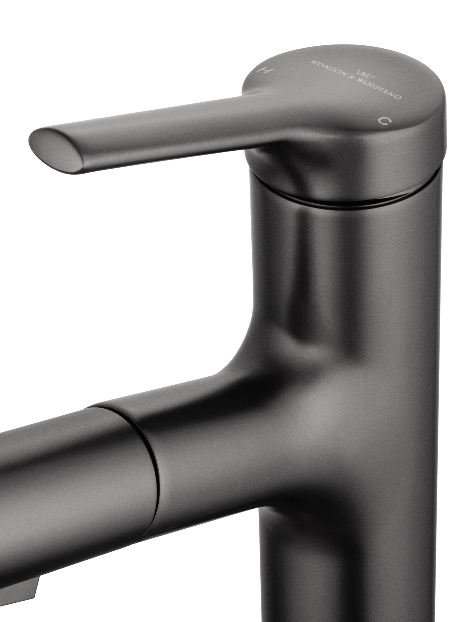 Смеситель для раковины с гигиеническим душем Wonzon & Woghand WW-A40862-BGG темный графит брашированный