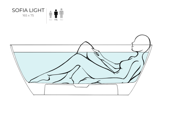 Ванна отдельностоящая Salini SOFIA LIGHT Внешний перелив 103711G
