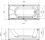 Ванна акриловая Radomir Прованс 170x80 1-01-0-0-1-192 белая пристенная с каркасом