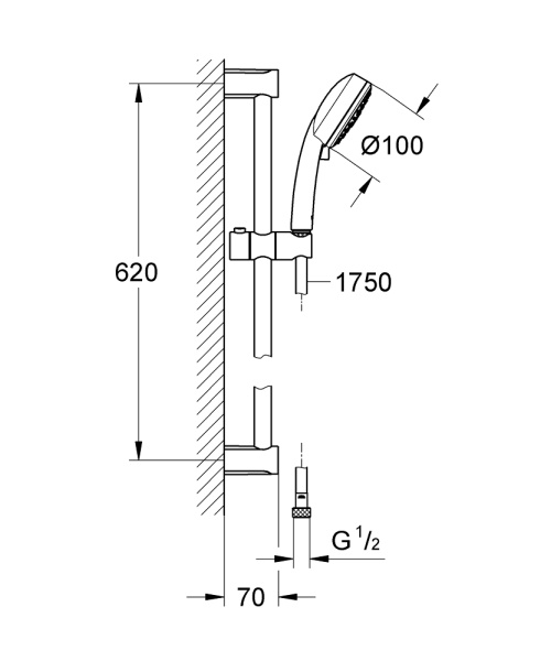 Душевой набор  Grohe Tempesta new cosmopolitan 100 27786002 хром Душевой набор  Grohe Tempesta new cosmopolitan 100 27786002 хром