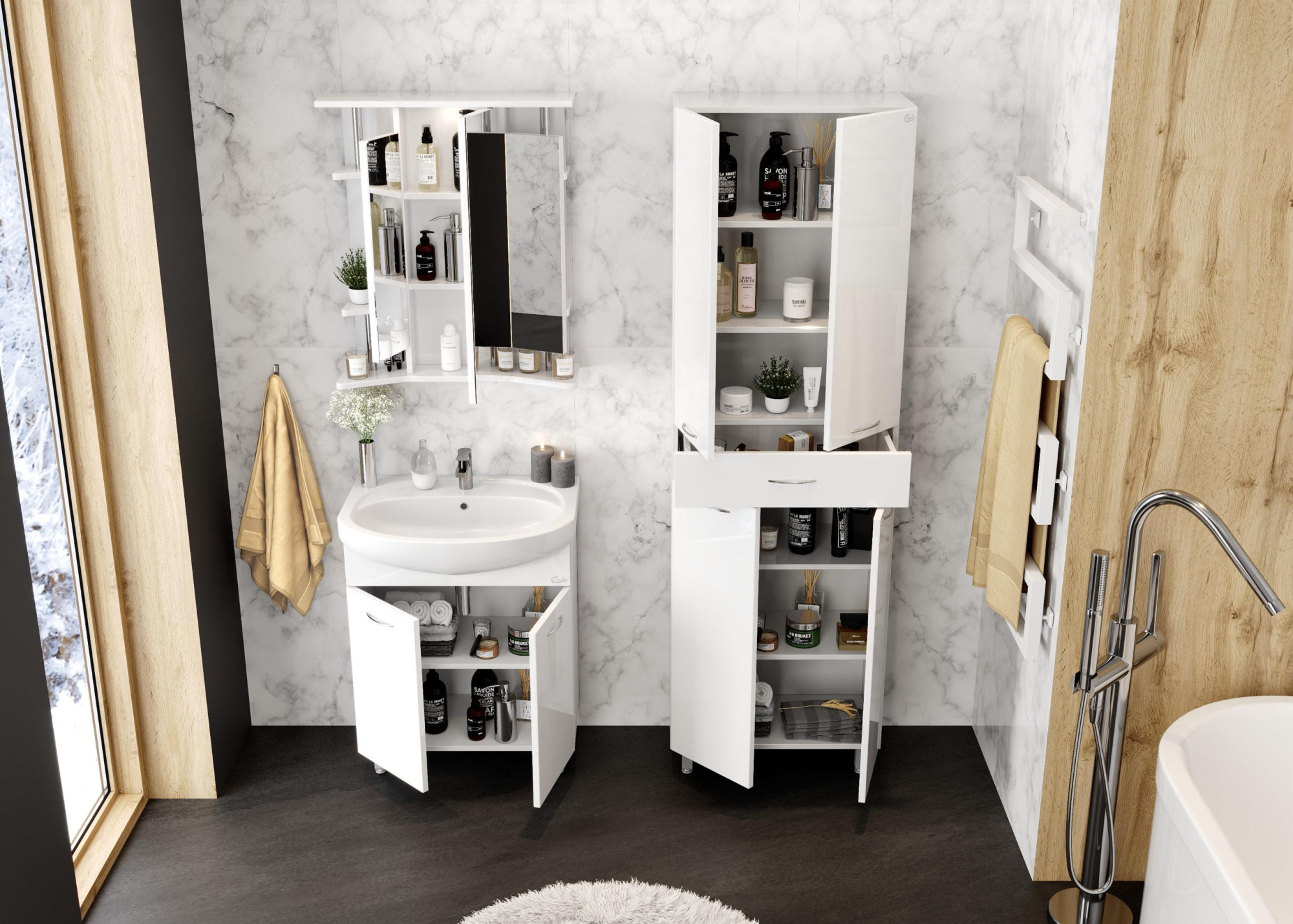 Тумба под раковину Onika Стелла 65 см 106501 белый