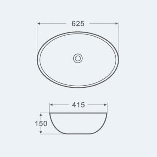 Раковина Azario 625х415х150 накладная белый AZ-3077 Раковина Azario 625х415х150 накладная белый AZ-3077