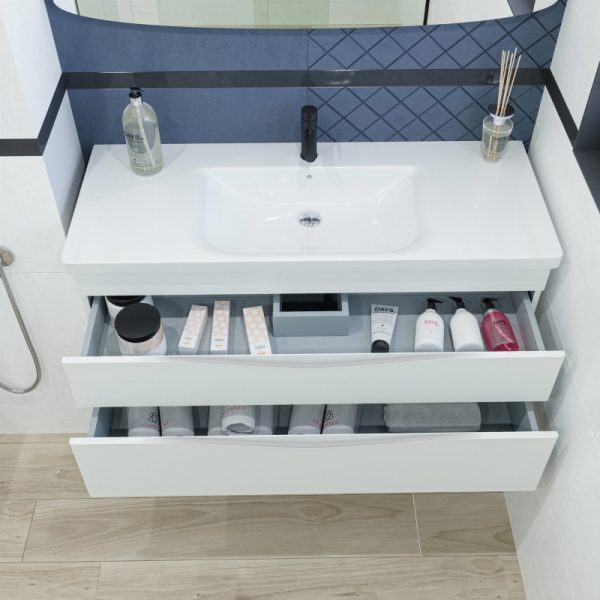 Тумба под раковину Caprigo Lento 120 см 36216-SF027 подвесная белая