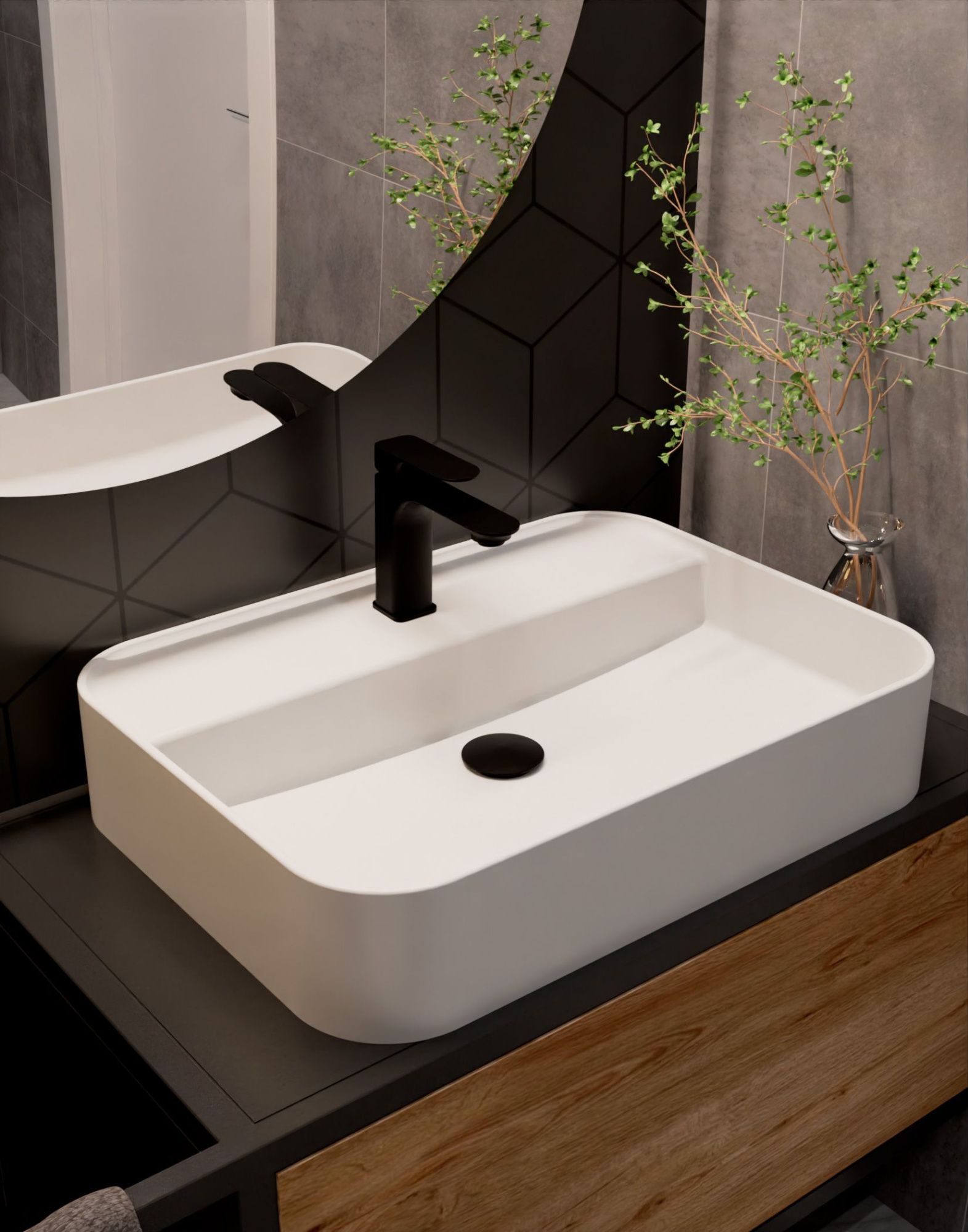 Смеситель AQUAme Monza AQM6310MB черный матовый