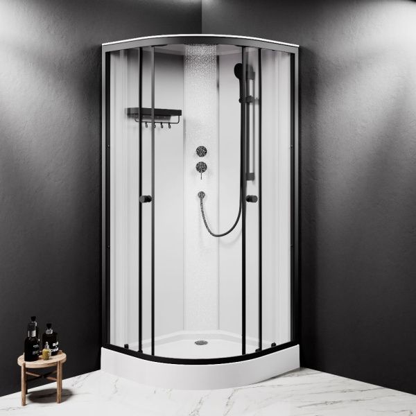Душевая кабина 90x90 AM.PM X-Joy W94C-401-090BT стекло прозрачное профиль черный матовый Душевая кабина 90x90 AM.PM X-Joy W94C-401-090BT стекло прозрачное профиль черный матовый