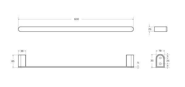 Полотенцедержатель  Cezares STYLUS STYLUS-TH-60-BORO золото матовое Полотенцедержатель  Cezares STYLUS STYLUS-TH-60-BORO золото матовое