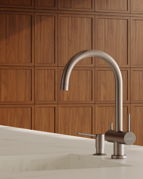 Смеситель для кухонной мойки Abelsberg Aera AWF70029BN титан брашированный