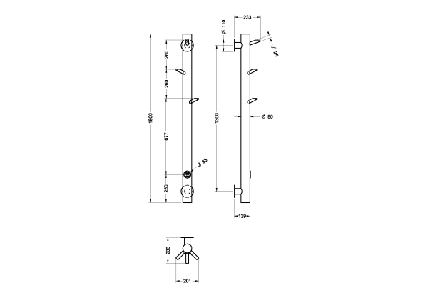 Полотенцесушитель электрический Boheme Oak 724-MW белый матовый
