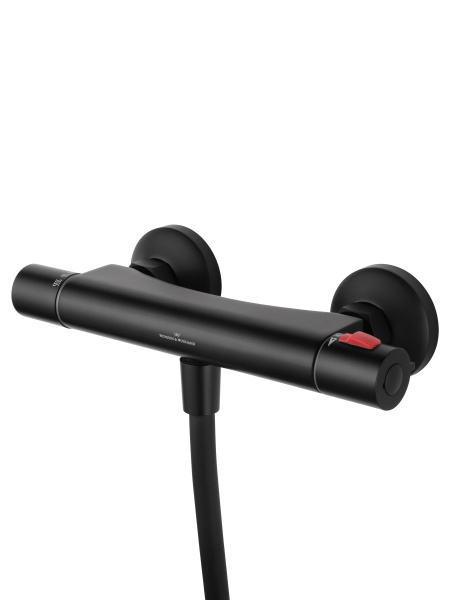 Смеситель для душа с термостатом и гарнитуром Wonzon & Woghand Inn 5 WW-B2005-A-MB черный матовый