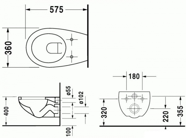 Унитаз подвесной DURAVIT DURAPLUS 2547090000 Унитаз подвесной DURAVIT DURAPLUS 2547090000
