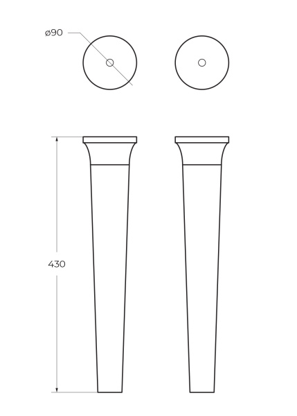 Ножки для мебели Cezares Idra rovere tabacco