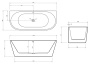 Ванна акриловая овальная 150x80 ABBER AB9216-1.5 Ванна акриловая овальная 150x80 ABBER AB9216-1.5