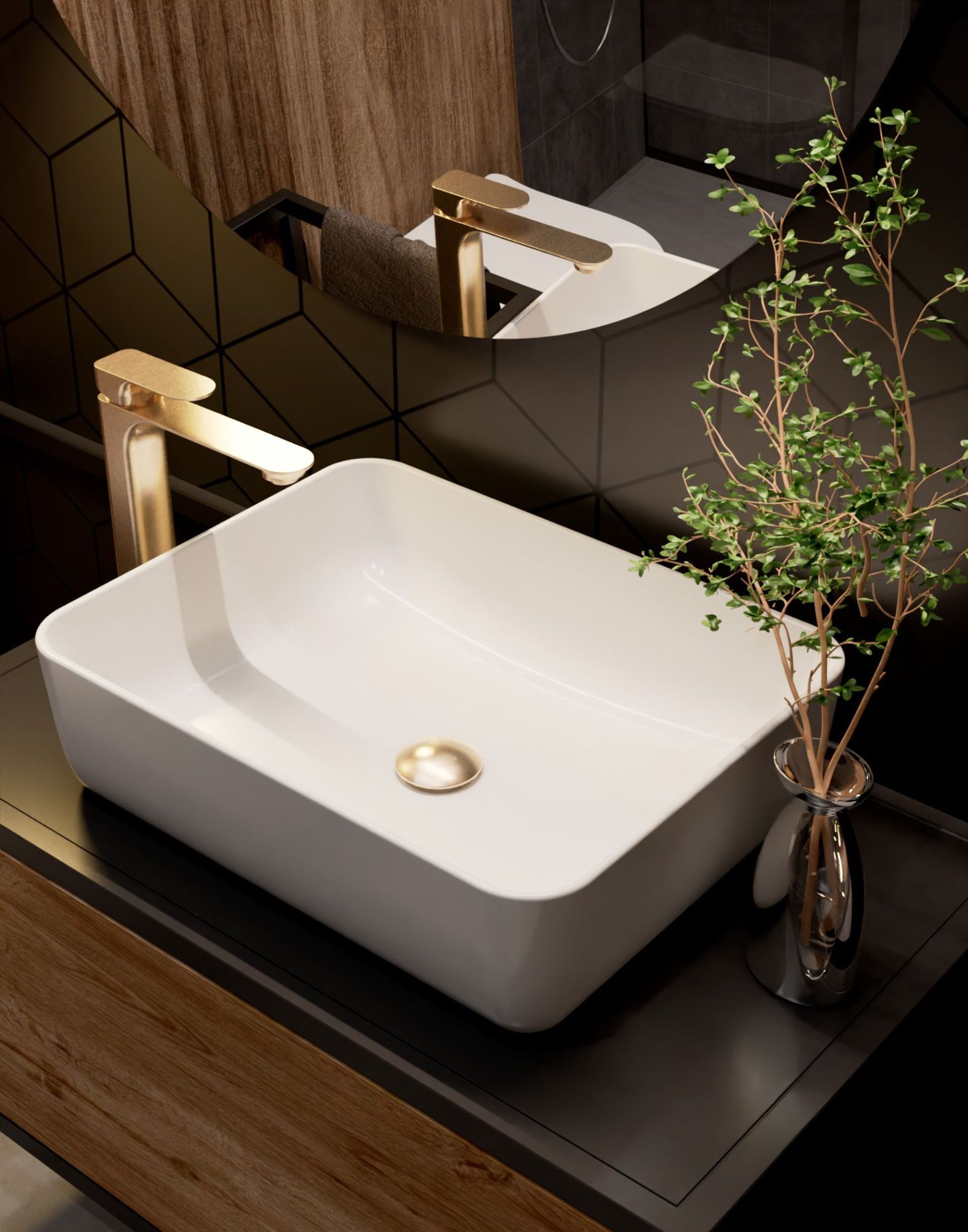 Смеситель AQUAme Monza AQM6314BG шлифованное золото