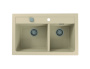 Мойка каменная двойная 79х50 ALVEUS ATROX 1132000 бежевая