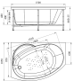 Ванна акриловая Radomir Монти 150x105 R 2-01-0-2-1-213 белая угловая с каркасом