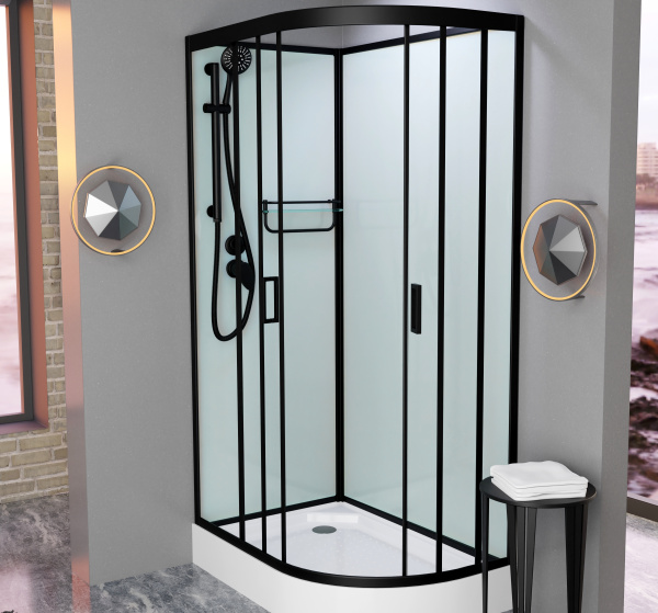 Душевая кабина Frank F412L М Black без крыши матовое стекло Размер:120*80*220см 214014 Душевая кабина Frank F412L М Black без крыши матовое стекло Размер:120*80*220см 214014