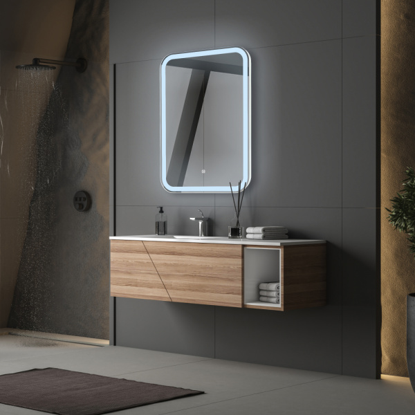 Зеркало с подсветкой, сенсорным выключателем и диммером 55x80 см ABBER  AG6106S Зеркало с подсветкой, сенсорным выключателем и диммером 55x80 см ABBER  AG6106S