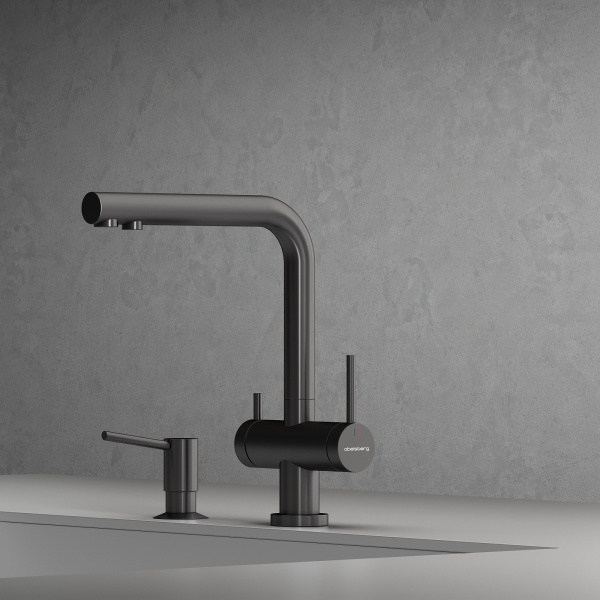 Смеситель для кухонной мойки Abelsberg Pura UVF70929GM космическая сталь брашированный